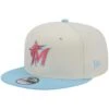 Men's Miami Marlins New Era Cream/Light Blue Spring Basic Two-Tone 9FIFTY Snapback Hat