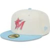 Men's Miami Marlins New Era Cream/Light Blue Spring Color Two-Tone 59FIFTY Fitted Hat