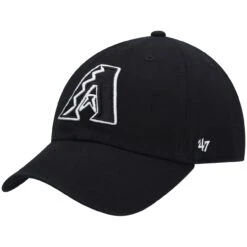 Men's Arizona Diamondbacks '47 Black On Black Logo Clean Up Adjustable Hat