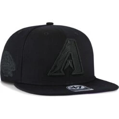 Men's Arizona Diamondbacks '47 Black On Black Sure Shot Captain Snapback Hat