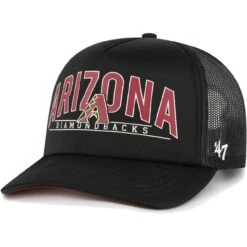 Men's Arizona Diamondbacks '47 Black Backhaul Foam Trucker Snapback Hat