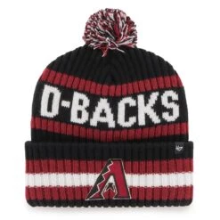Men's Arizona Diamondbacks '47 Black Bering Cuffed Knit Hat With Pom
