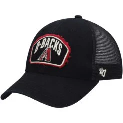 Men's Arizona Diamondbacks '47 Black Cledus MVP Trucker Snapback Hat