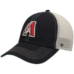 Men's Arizona Diamondbacks '47 Black Trawler Clean Up Trucker Snapback Hat