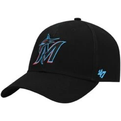 Men's Miami Marlins '47 Black Legend MVP Adjustable Hat