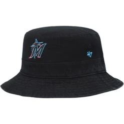 Men's Miami Marlins '47 Black Primary Bucket Hat