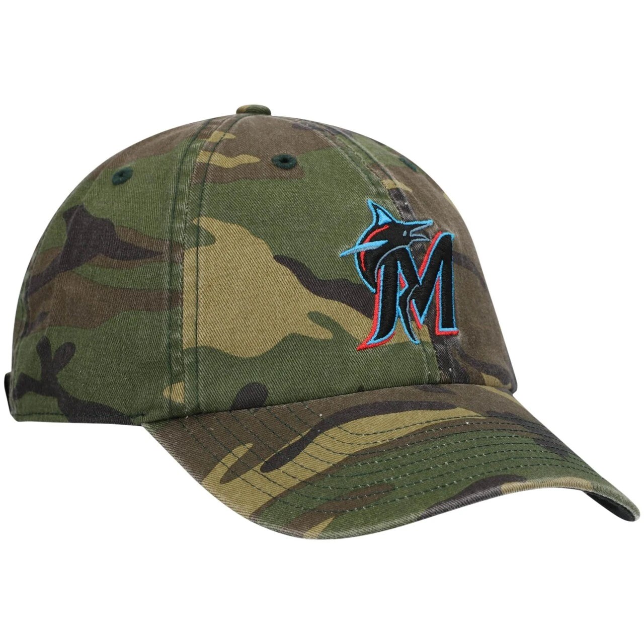 Men's Miami Marlins '47 Camo Team Clean Up Adjustable Hat - Image 3