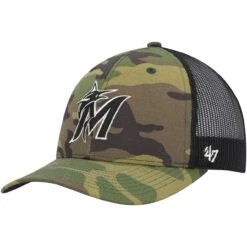 Men's Miami Marlins '47 Camo Trucker Snapback Hat
