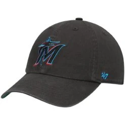 Men's Miami Marlins '47 Graphite Franchise Fitted Hat