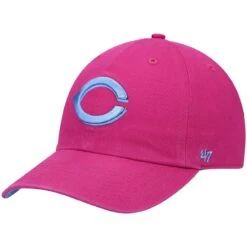Men's Cincinnati Reds '47 Pink Periwinkle Orchid Undervisor Clean Up Adjustable Hat