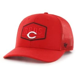 Men's Cincinnati Reds '47 Red Ridgeline Tonal Patch Trucker Adjustable Hat