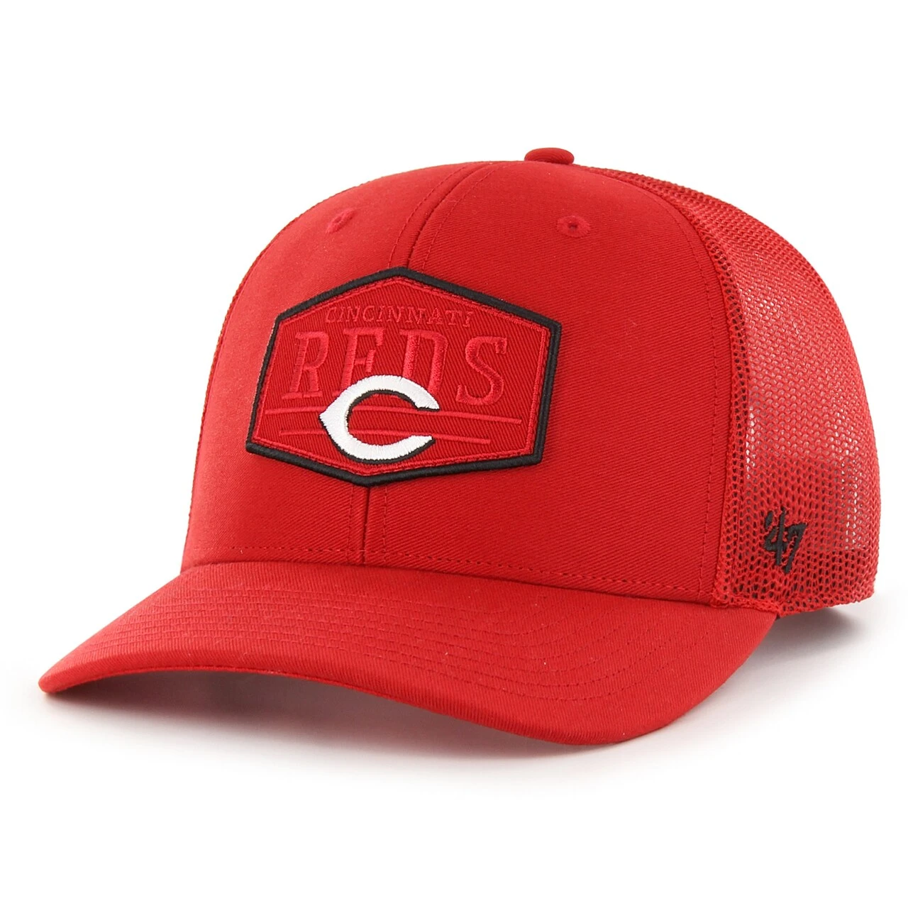 Men's Cincinnati Reds '47 Red Ridgeline Tonal Patch Trucker Adjustable Hat