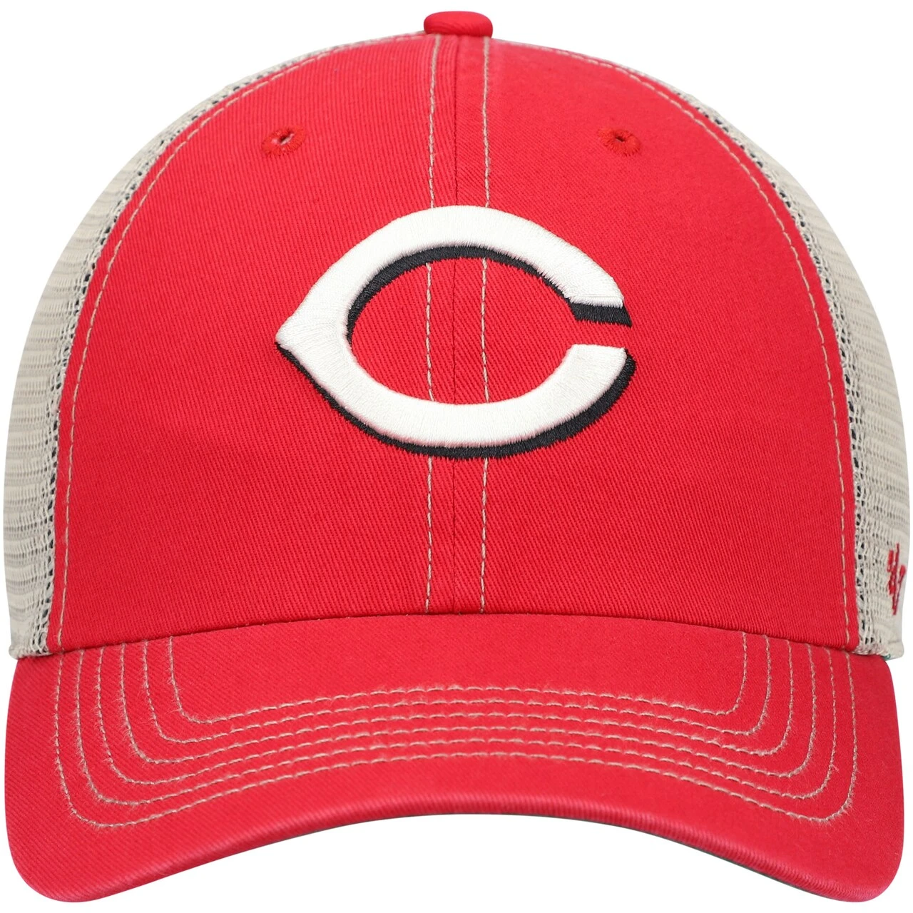 Men's Cincinnati Reds '47 Red Trawler Clean Up Trucker Snapback Hat - Image 2