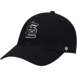 Men's St. Louis Cardinals '47 Black On Black Logo Clean Up Adjustable Hat