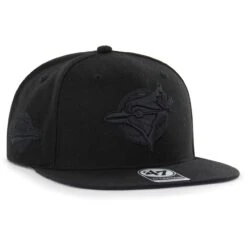 Men's Toronto Blue Jays '47 Black On Black Sure Shot Captain Snapback Hat