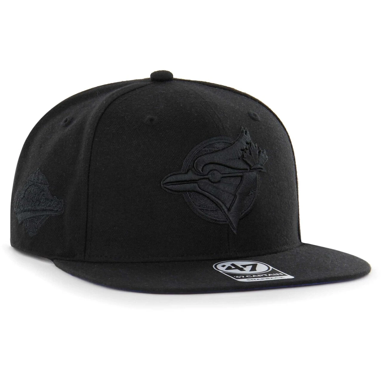 Men's Toronto Blue Jays '47 Black On Black Sure Shot Captain Snapback Hat