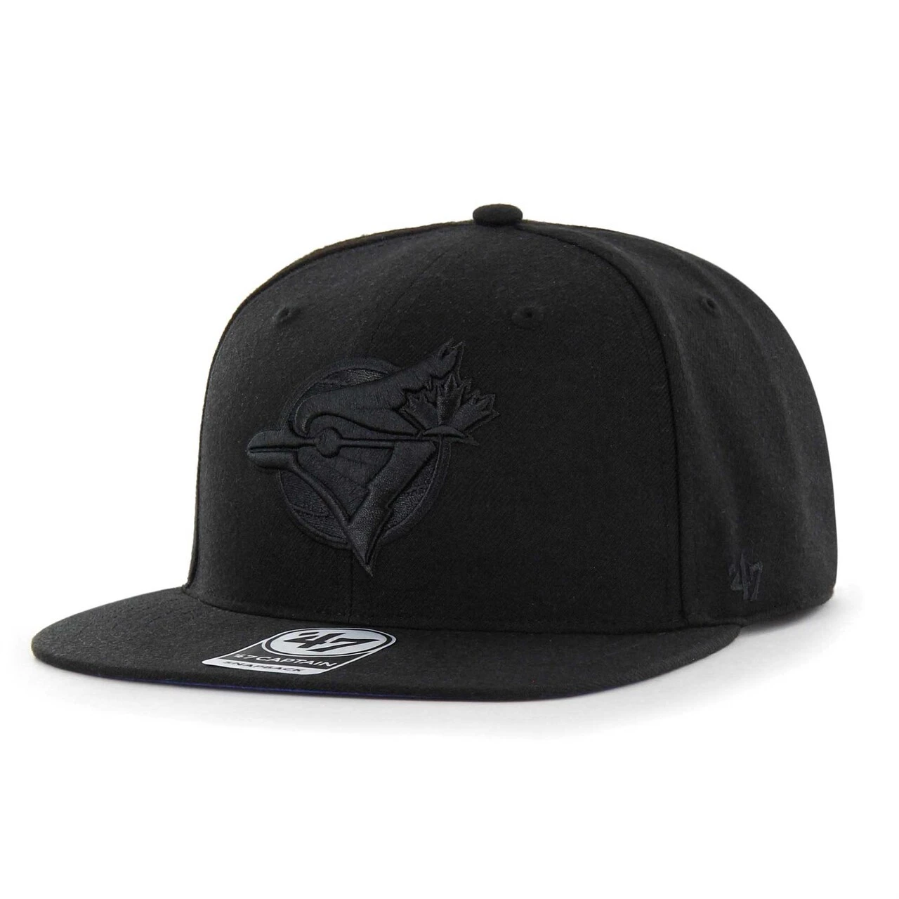 Men's Toronto Blue Jays '47 Black On Black Sure Shot Captain Snapback Hat - Image 2