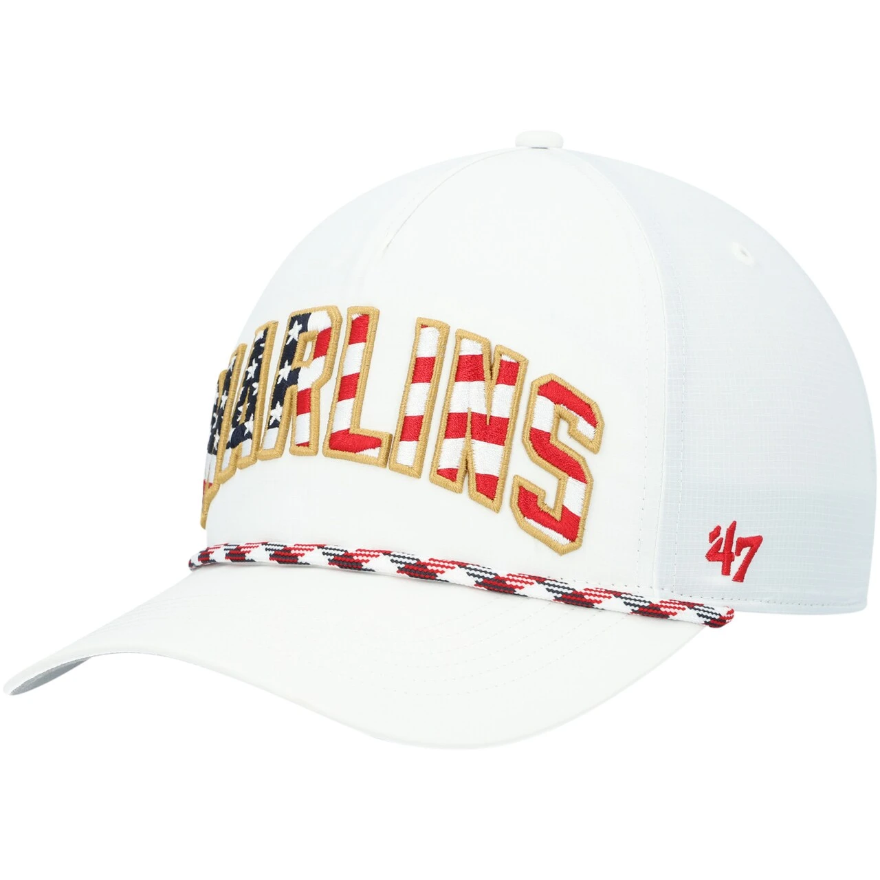 Men's Miami Marlins '47 White Flag Flutter Hitch Snapback Hat