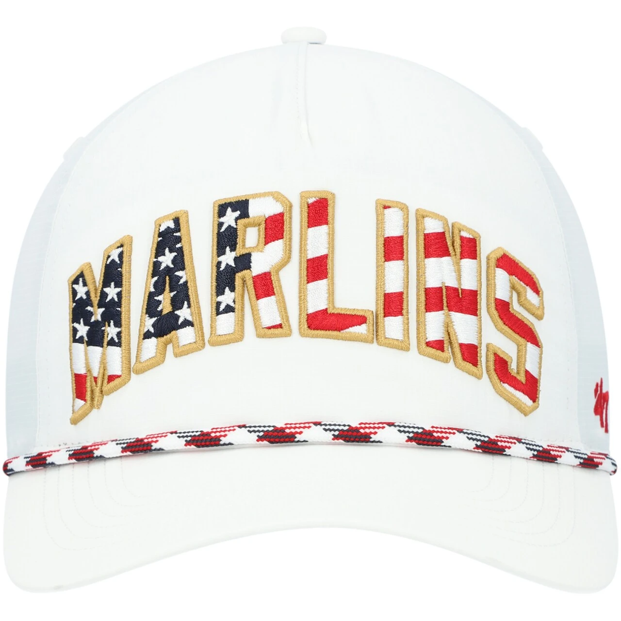 Men's Miami Marlins '47 White Flag Flutter Hitch Snapback Hat - Image 2