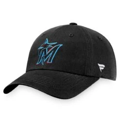 Men's Miami Marlins Fanatics Branded Black Core Adjustable Hat