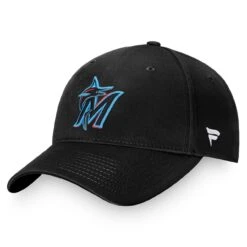 Men's Miami Marlins Fanatics Branded Black Core Adjustable Hat