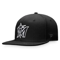 Men's Miami Marlins Fanatics Branded Black Snapback Hat