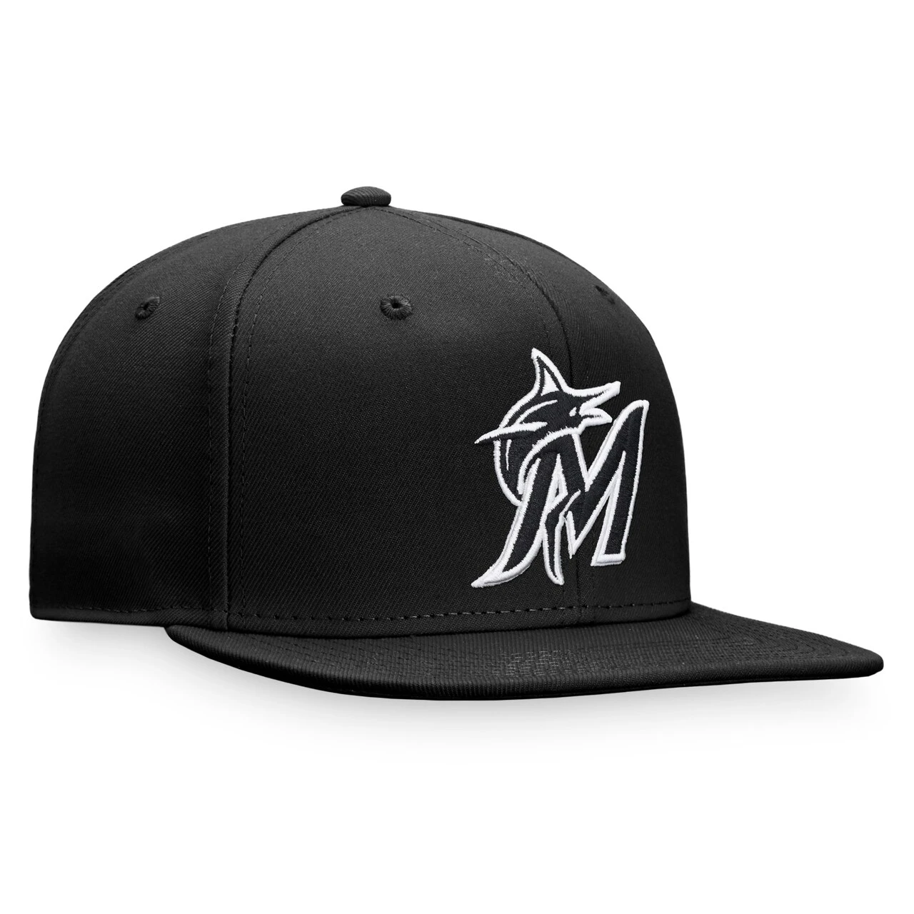 Men's Miami Marlins Fanatics Branded Black Snapback Hat - Image 3