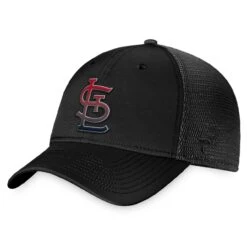 Men's St. Louis Cardinals Fanatics Branded Black Color Fade Trucker Snapback Hat
