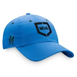 Men's Miami Marlins Fanatics Branded Blue Iconic Home Plate Adjustable Hat