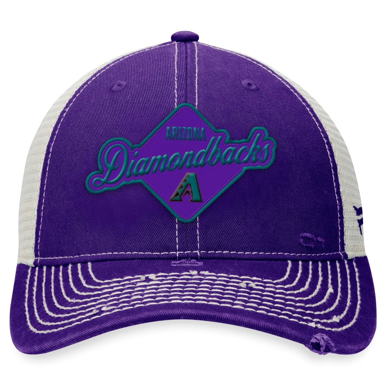 Men's Arizona Diamondbacks Fanatics Branded Purple Heritage Trucker Snapback Hat - Image 2
