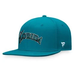 Men's Miami Marlins Fanatics Branded Teal Cooperstown Collection Fitted Hat