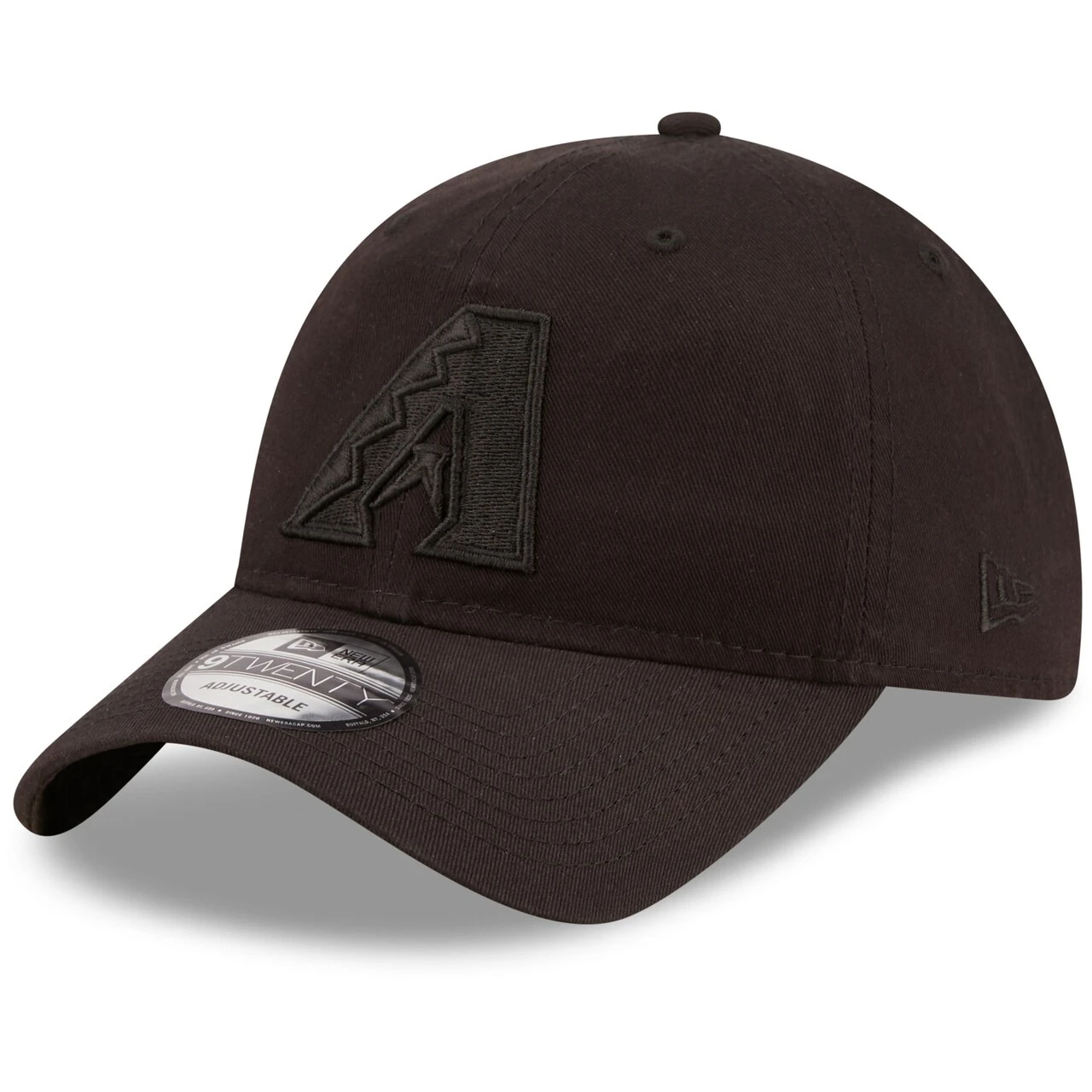 Men's Arizona Diamondbacks New Era Black On Black Core Classic 2.0 9TWENTY Adjustable Hat