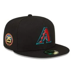 Men's Arizona Diamondbacks New Era Black 25th Anniversary 59FIFTY Fitted Hat
