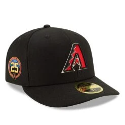 Men's Arizona Diamondbacks New Era Black 25th Anniversary Authentic Collection On-Field Low Profile 59FIFTY Fitted Hat