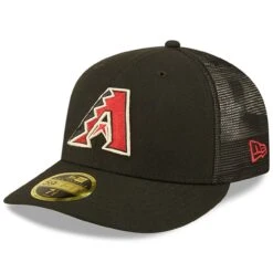 Men's Arizona Diamondbacks New Era Black Authentic Collection Mesh Back Low Profile 59FIFTY Fitted Hat