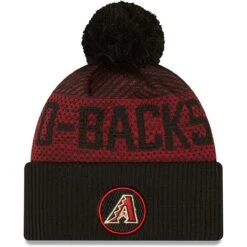 Men's Arizona Diamondbacks New Era Black Authentic Collection Sport Cuffed Knit Hat With Pom