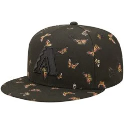 Men's Arizona Diamondbacks New Era Black Flutter 59FIFTY Fitted Hat