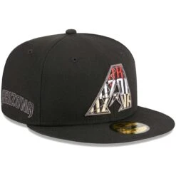 Men's Arizona Diamondbacks New Era Black Script Fill 59FIFTY Fitted Hat