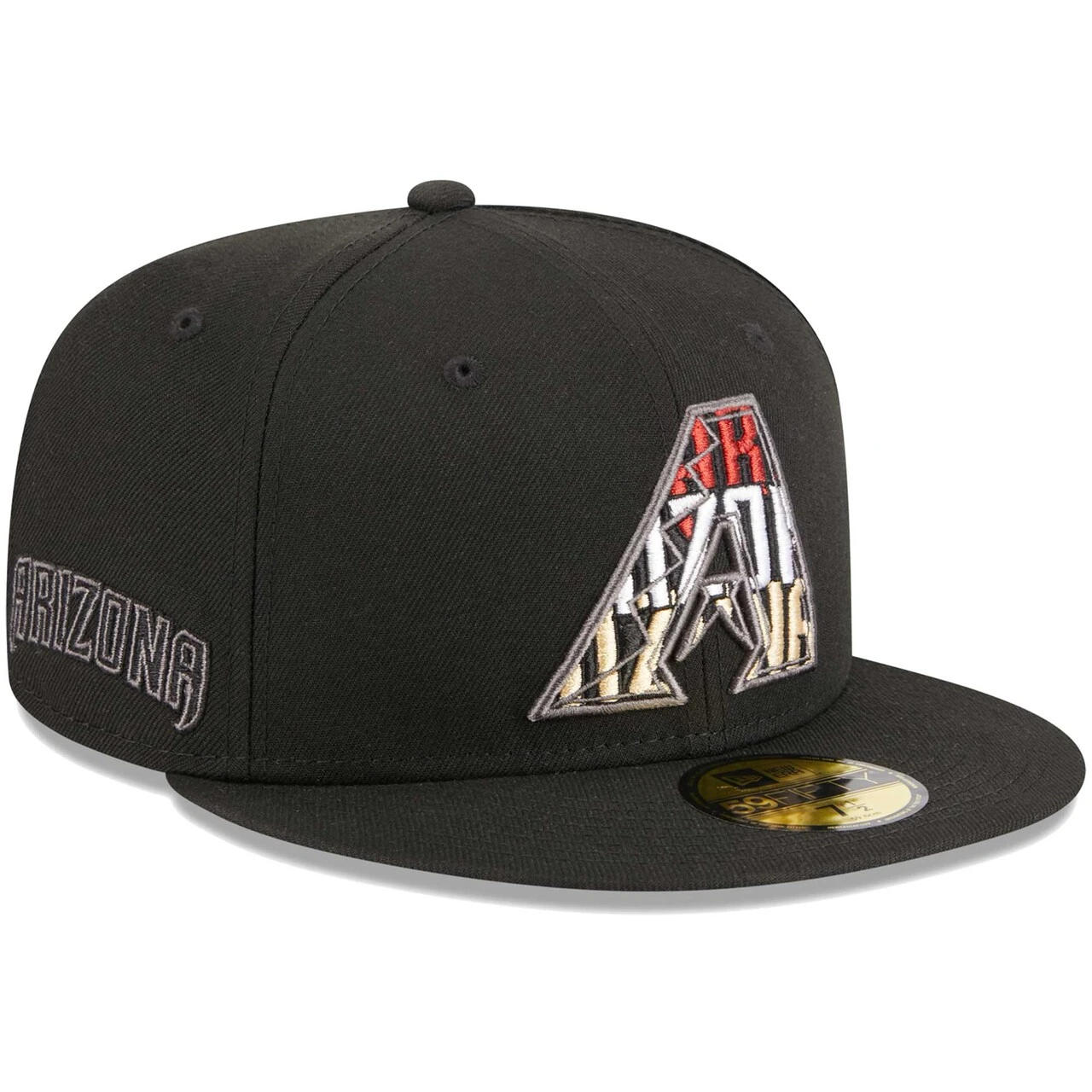 Men's Arizona Diamondbacks New Era Black Script Fill 59FIFTY Fitted Hat
