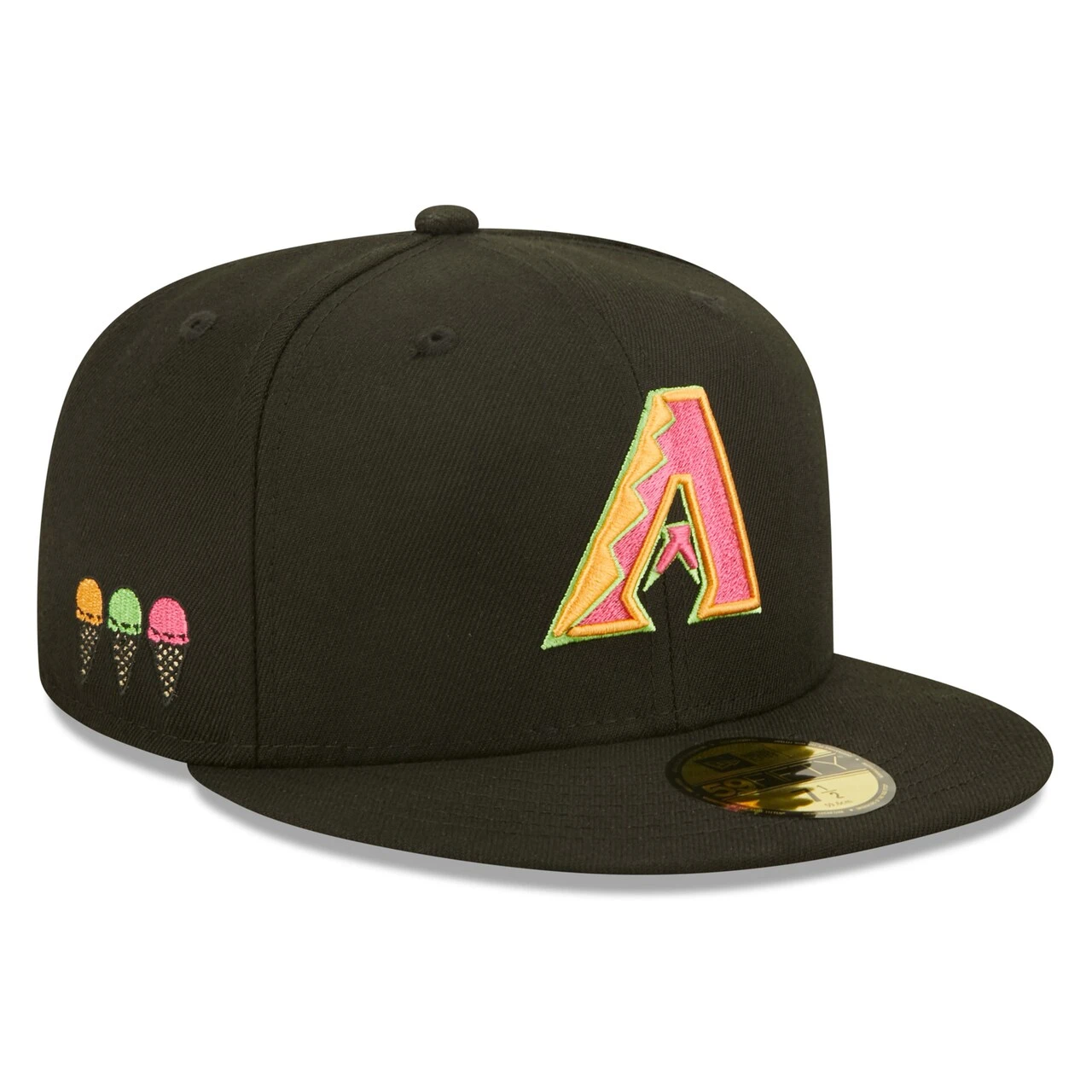 Men's Arizona Diamondbacks New Era Black Summer Sherbet 59FIFTY Fitted Hat