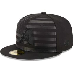 Men's Arizona Diamondbacks New Era Black Tonal Flag 59FIFTY Fitted Hat