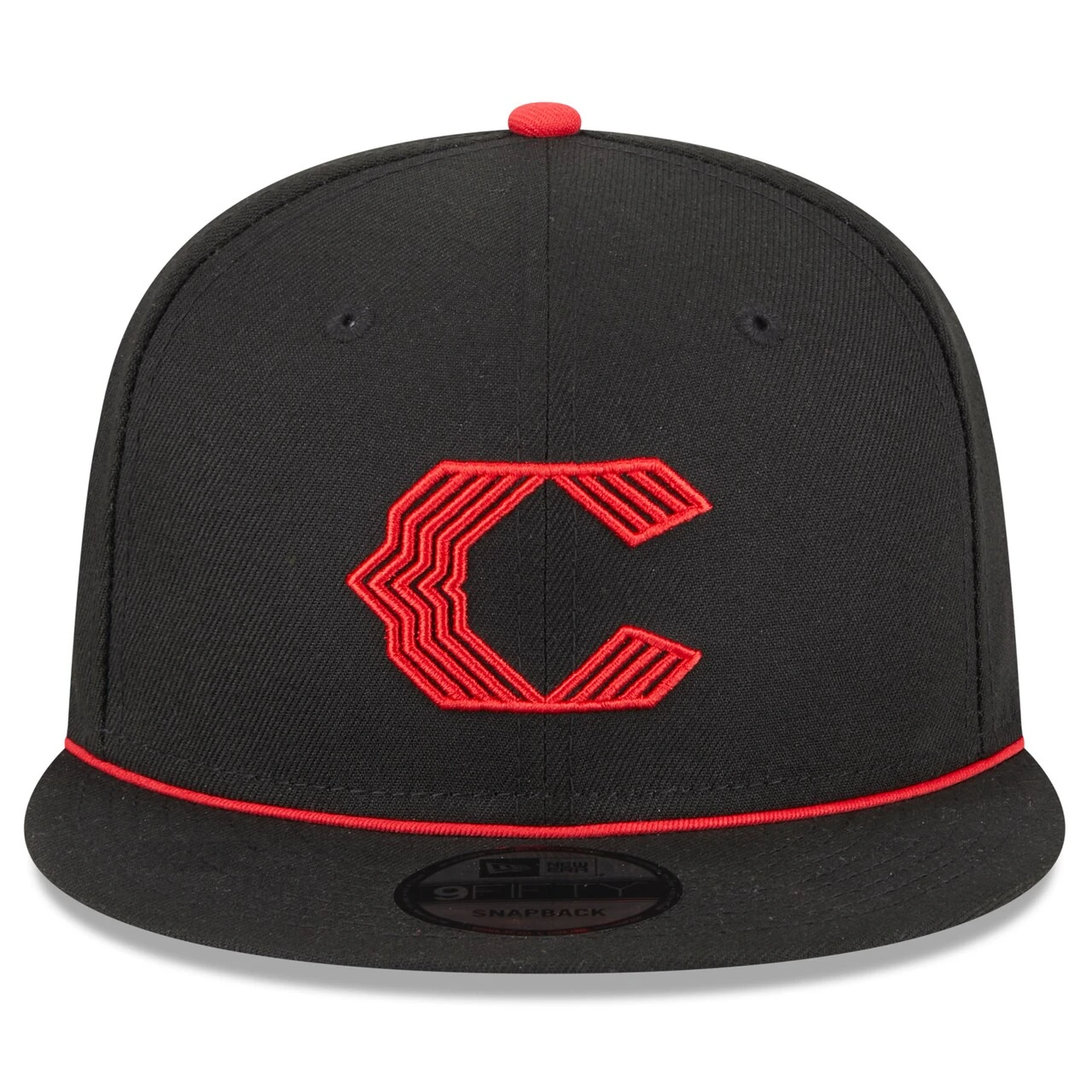 Men's Cincinnati Reds New Era Black 2023 City Connect 9FIFTY Snapback Adjustable Hat - Image 2