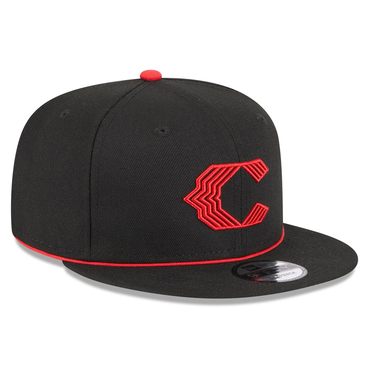 Men's Cincinnati Reds New Era Black 2023 City Connect 9FIFTY Snapback Adjustable Hat - Image 3