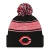 Men's Cincinnati Reds New Era Black Chilled Cuffed Knit Hat With Pom