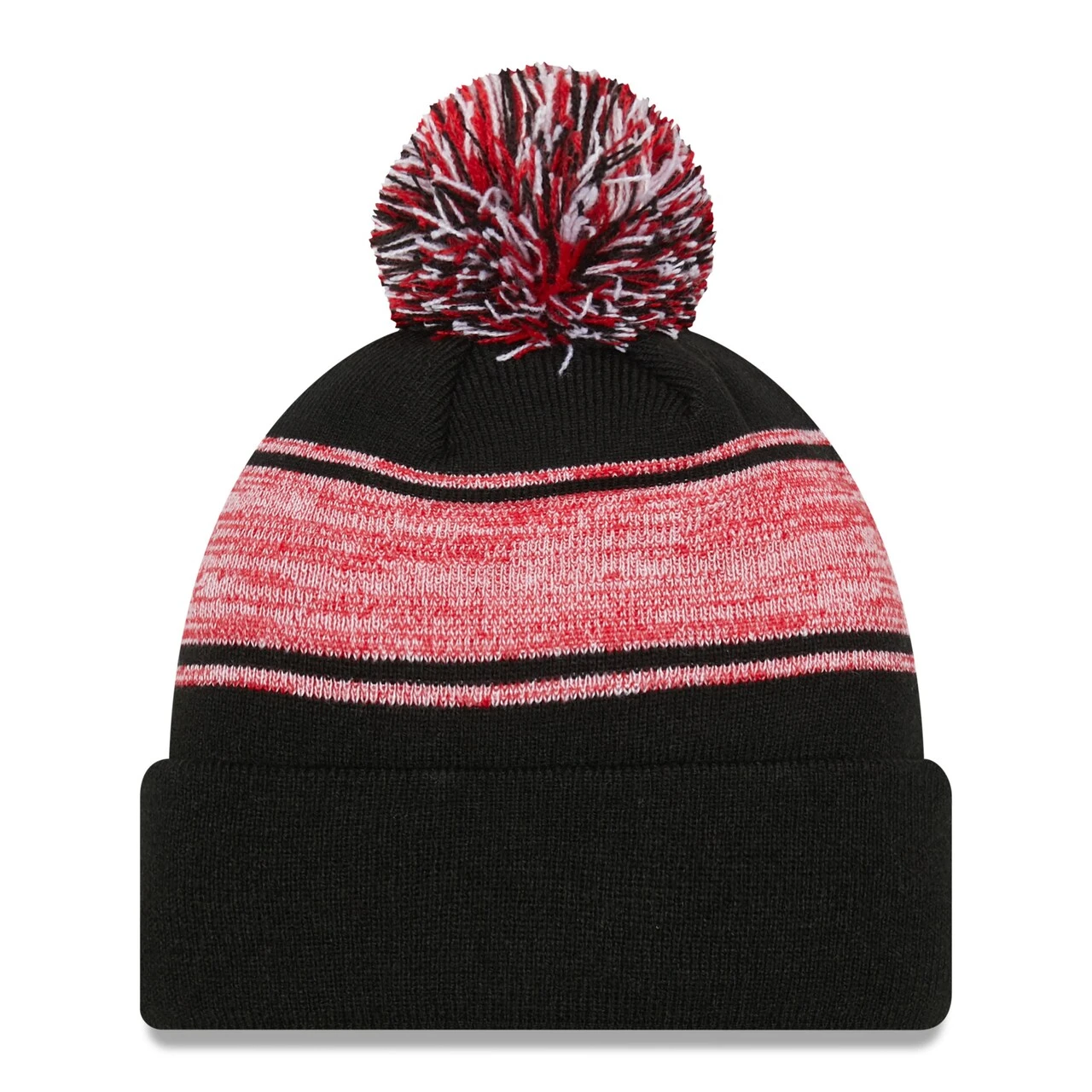 Men's Cincinnati Reds New Era Black Chilled Cuffed Knit Hat With Pom - Image 2