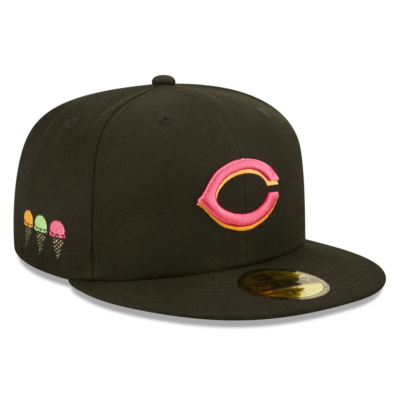 Men's Cincinnati Reds New Era Black Summer Sherbet 59FIFTY Fitted Hat
