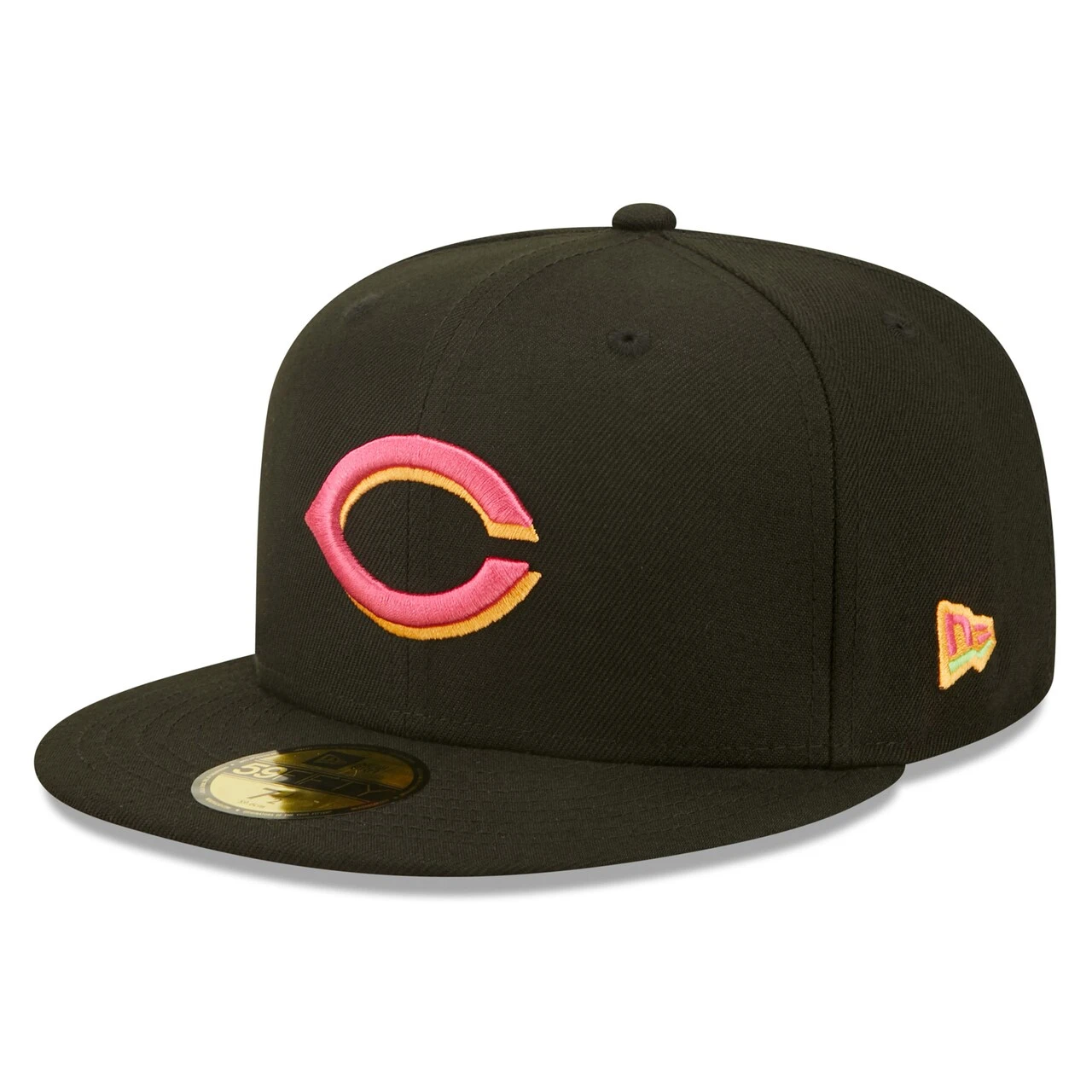 Men's Cincinnati Reds New Era Black Summer Sherbet 59FIFTY Fitted Hat - Image 3