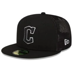 Men's Cleveland Guardians New Era Black 2023 Batting Practice 59FIFTY Fitted Hat
