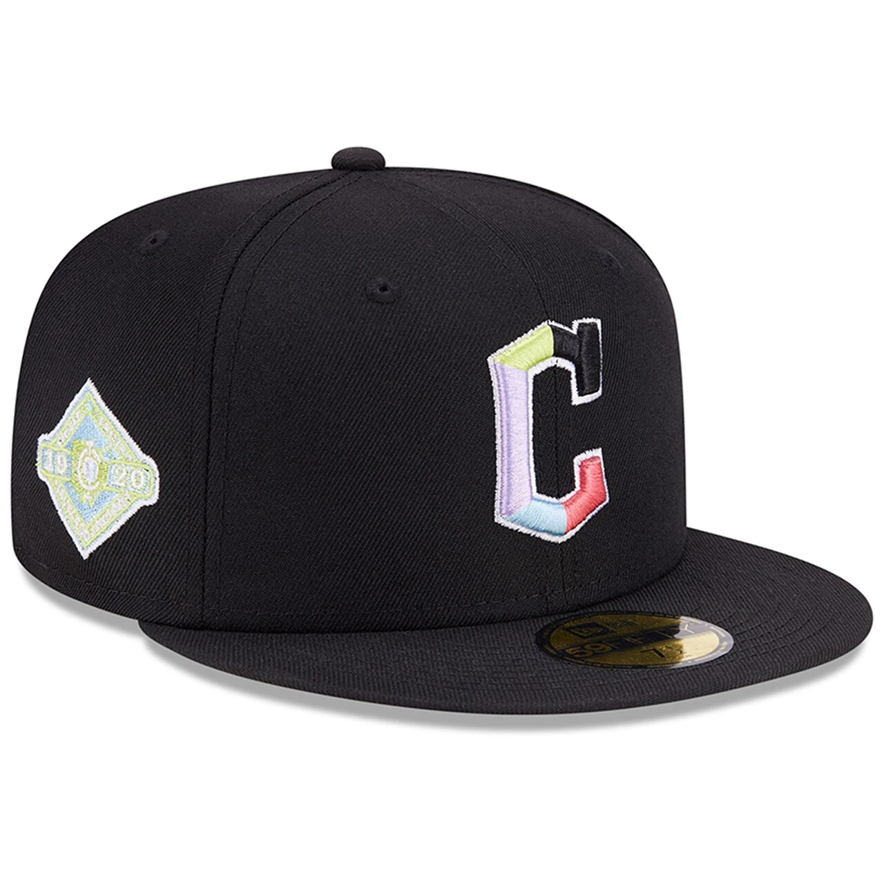 Men's Cleveland Guardians New Era Black Multi-Color Pack 59FIFTY Fitted Hat