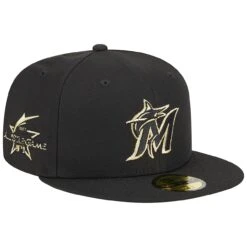 Men's Miami Marlins New Era Black 2023 59FIFTY Day Fitted Hat